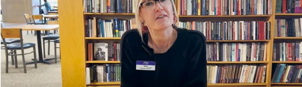 Blonde Woman Interview at Book Store